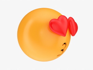 Emoji 001 Kissing With Heart Shaped Eyes 3D Model