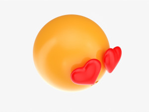 Emoji 001 Kissing With Heart Shaped Eyes 3D Model
