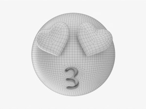 Emoji 001 Kissing With Heart Shaped Eyes 3D Model
