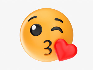 Emoji 002 Throwing A Kiss 3D Model