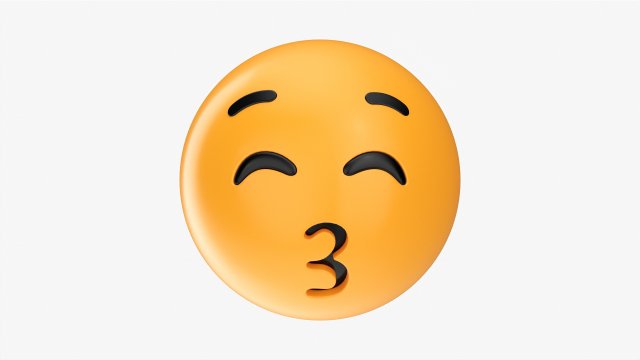 Emoji 003 Kissing With Closed Eyes Modelo 3D .c4d .max .obj .3ds .fbx .stl .blend 