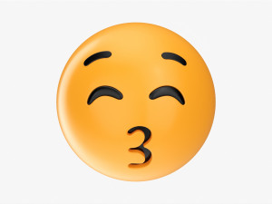 Emoji 003 Kissing With Closed Eyes Modelo 3D