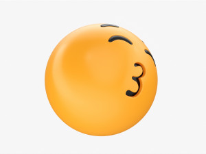 Emoji 003 Kissing With Closed Eyes Modelo 3D