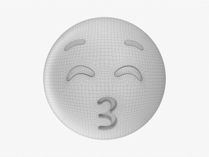 Emoji 003 Kissing With Closed Eyes Modelo 3D