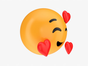 Emoji 005 Smiling With Three Hearts 3D मॉडल