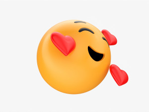 Emoji 005 Smiling With Three Hearts 3D मॉडल