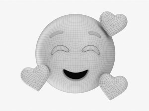 Emoji 005 Smiling With Three Hearts 3D मॉडल