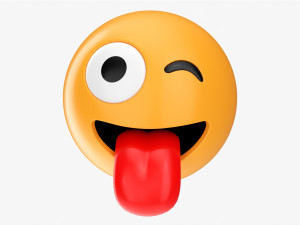 Emoji 006 Stuck-Out Tongue And Winking Eye Modelo 3D