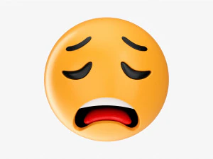 이모티콘 007 지친 3D 모델