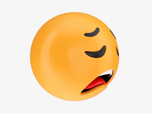 Emoji 007 Weary 3D Model