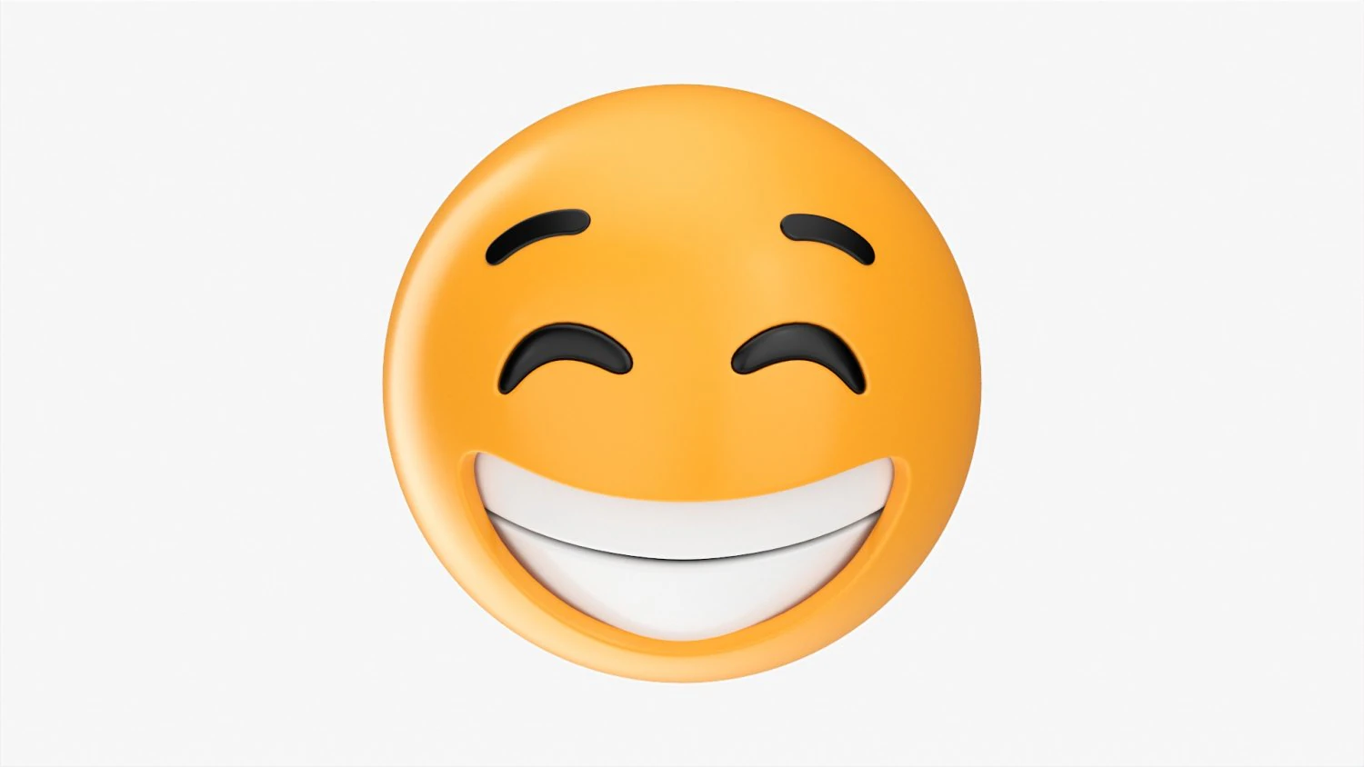 Emoji 009 White Smile With Eyes Closed 3D Model .c4d .max .obj .3ds .fbx .stl .blend 