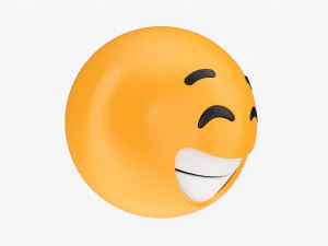 Emoji 009 White Smile With Eyes Closed 3D Model