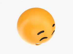Emoji 009 White Smile With Eyes Closed 3D Model