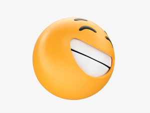 Emoji 009 White Smile With Eyes Closed 3D 모델