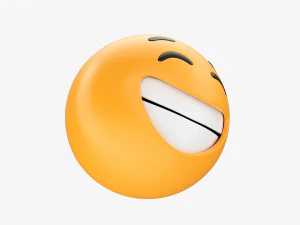 Emoji 009 White Smile With Eyes Closed 3D Model