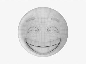 Emoji 009 White Smile With Eyes Closed 3D 모델