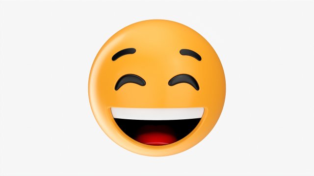 Emoji 011 White Smile With Eyes Closed Modelo 3D .c4d .max .obj .3ds .fbx .stl .blend 