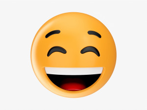 Emoji 011 White Smile With Eyes Closed Modelo 3D