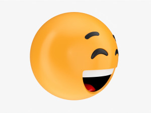 Emoji 011 White Smile With Eyes Closed Modelo 3D