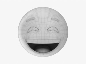 Emoji 011 White Smile With Eyes Closed Modelo 3D