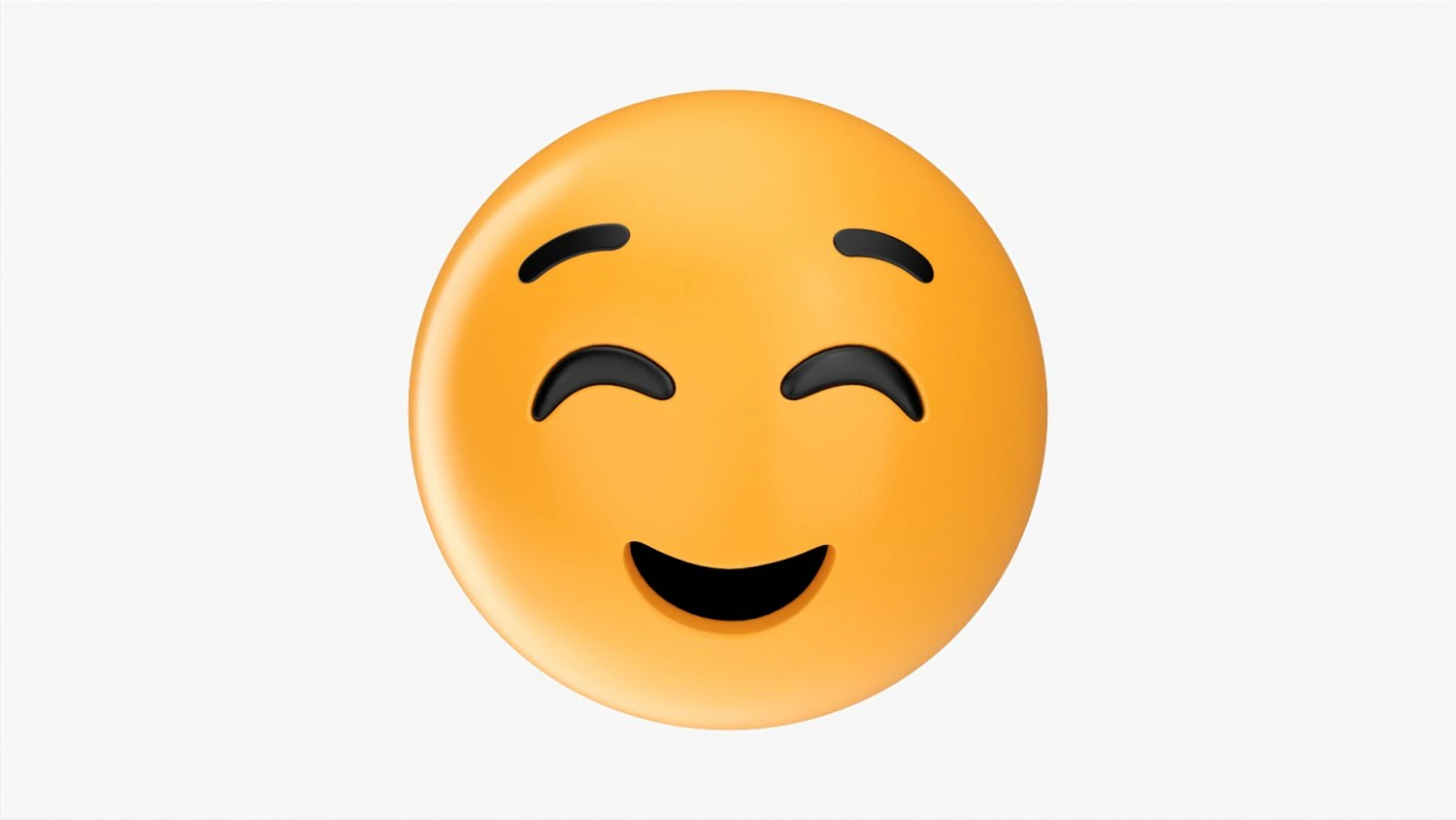 Emoji 012 Smiling With Eyes Closed 3D Model .c4d .max .obj .3ds .fbx .stl .blend 