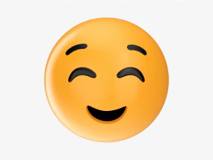 눈을 감고 웃는 이모티콘 012 3D 모델