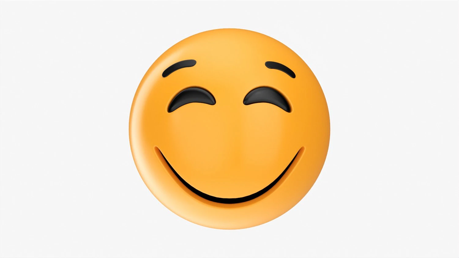 Emoji 013 Large Smiling With Eyes Closed 3D Model .c4d .max .obj .3ds .fbx .stl .blend