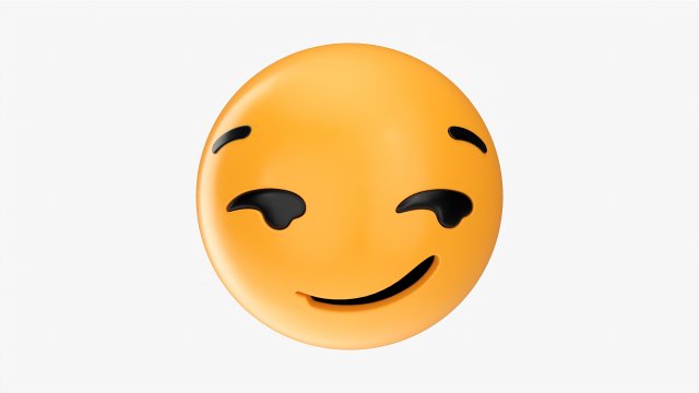 Emoji 014 Smirking Model 3D .c4d .max .obj .3ds .fbx .stl .blend 
