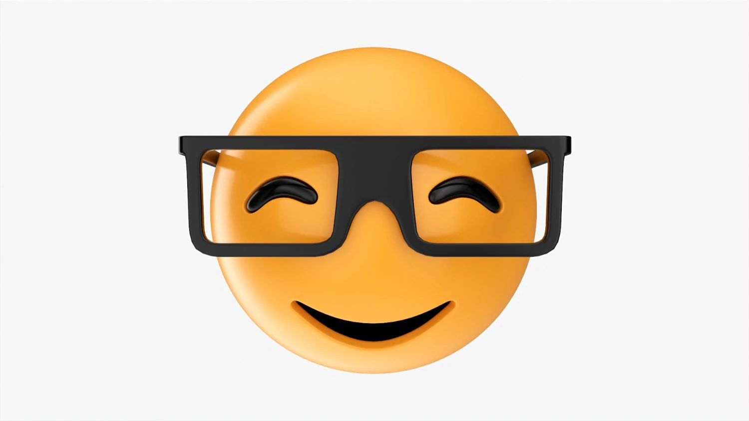 Emoji 015 Smiling With Glasses 3D Model .c4d .max .obj .3ds .fbx .stl .blend 