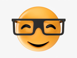 Emoji 015 Smiling With Glasses 3D Model