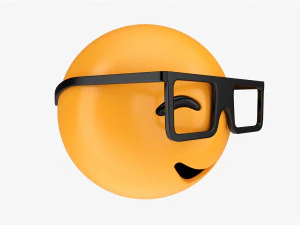 Emoji 015 Smiling With Glasses 3D Model