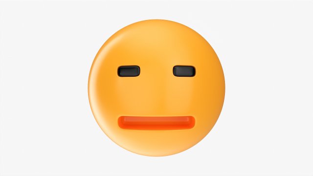 Emoji 016 Expressionless 3D Модель .c4d .max .obj .3ds .fbx .stl .blend 