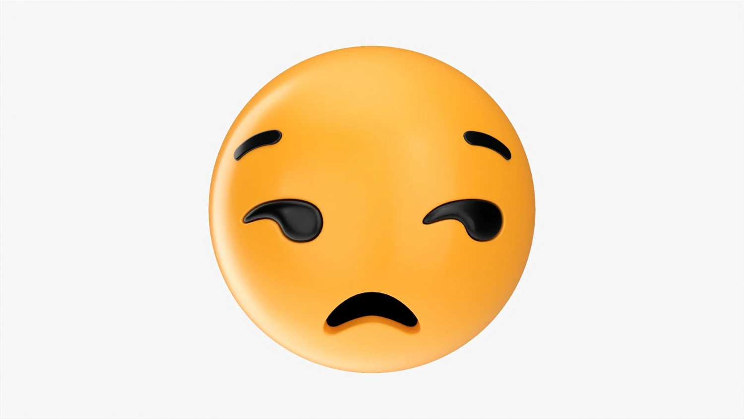 Emoji 017 Unamused 3D Model .c4d .max .obj .3ds .fbx .stl .blend 