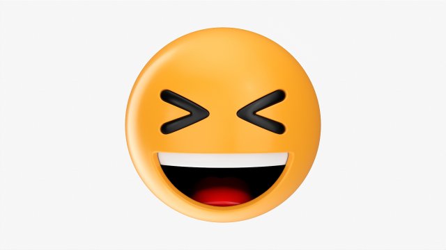 Emoji 018 White Smiling With Tightly Closed Eyes Modelo 3D .c4d .max .obj .3ds .fbx .stl .blend 