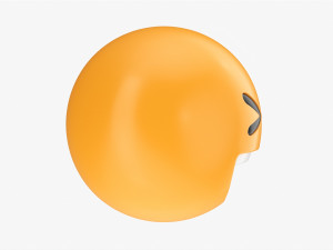 Emoji 018 White Smiling With Tightly Closed Eyes Modelo 3D