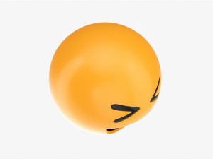 Emoji 018 White Smiling With Tightly Closed Eyes Modelo 3D
