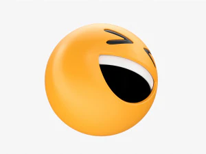 Emoji 018 White Smiling With Tightly Closed Eyes 3D Model