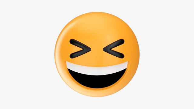 Emoji 019 White Smiling With Tightly Closed Eyes 3D Модель .c4d .max .obj .3ds .fbx .stl .blend 