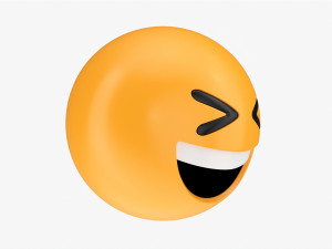 Emoji 019 White Smiling With Tightly Closed Eyes 3D Модель