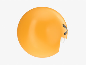 Emoji 019 White Smiling With Tightly Closed Eyes 3D Модель