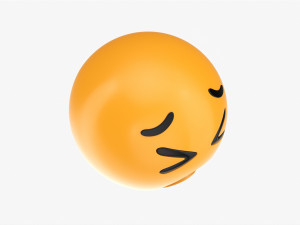 Emoji 020 Weary With Tightly Closed Eyes 3D-Modell