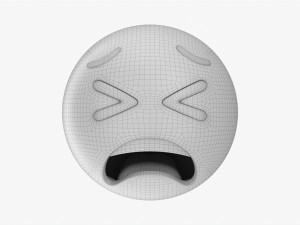 Emoji 020 Weary With Tightly Closed Eyes 3D-Modell