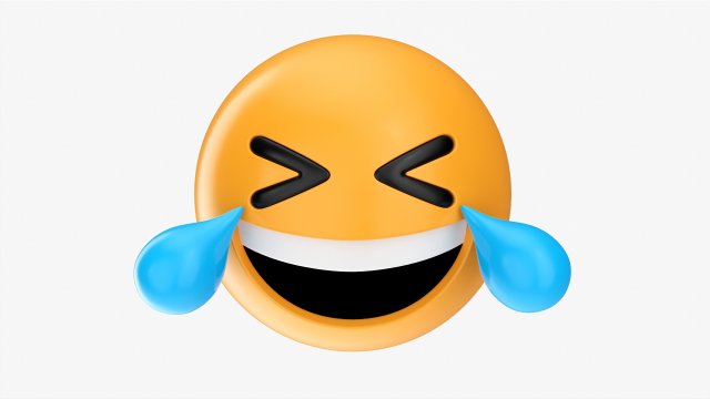 Emoji 021 White Smiling With Tears 3D Модель .c4d .max .obj .3ds .fbx .stl .blend 