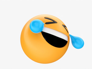 Emoji 021 White Smiling With Tears 3D Модель
