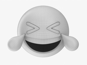 Emoji 021 White Smiling With Tears 3D Модель