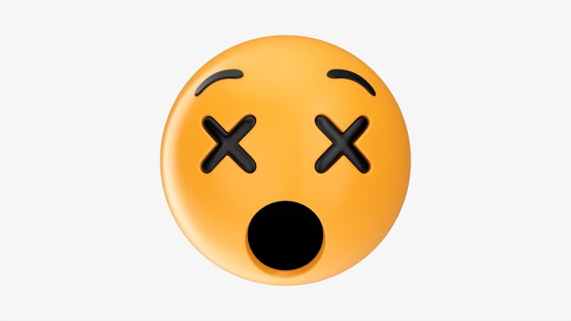 Emoji 022 Dizzy 3D Model .c4d .max .obj .3ds .fbx .stl .blend 