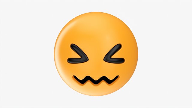 Emoji 023 Confounded Modèle 3D .c4d .max .obj .3ds .fbx .stl .blend 