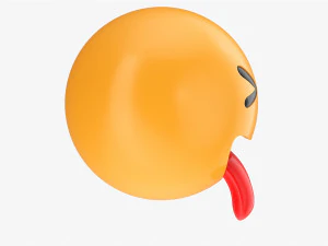 Emoji 025 Lengua Fuera Con Los Ojos Bien Cerrados Modelo 3D