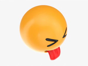Emoji 025 Lengua Fuera Con Los Ojos Bien Cerrados Modelo 3D