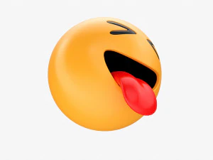 Emoji 025 Lengua Fuera Con Los Ojos Bien Cerrados Modelo 3D